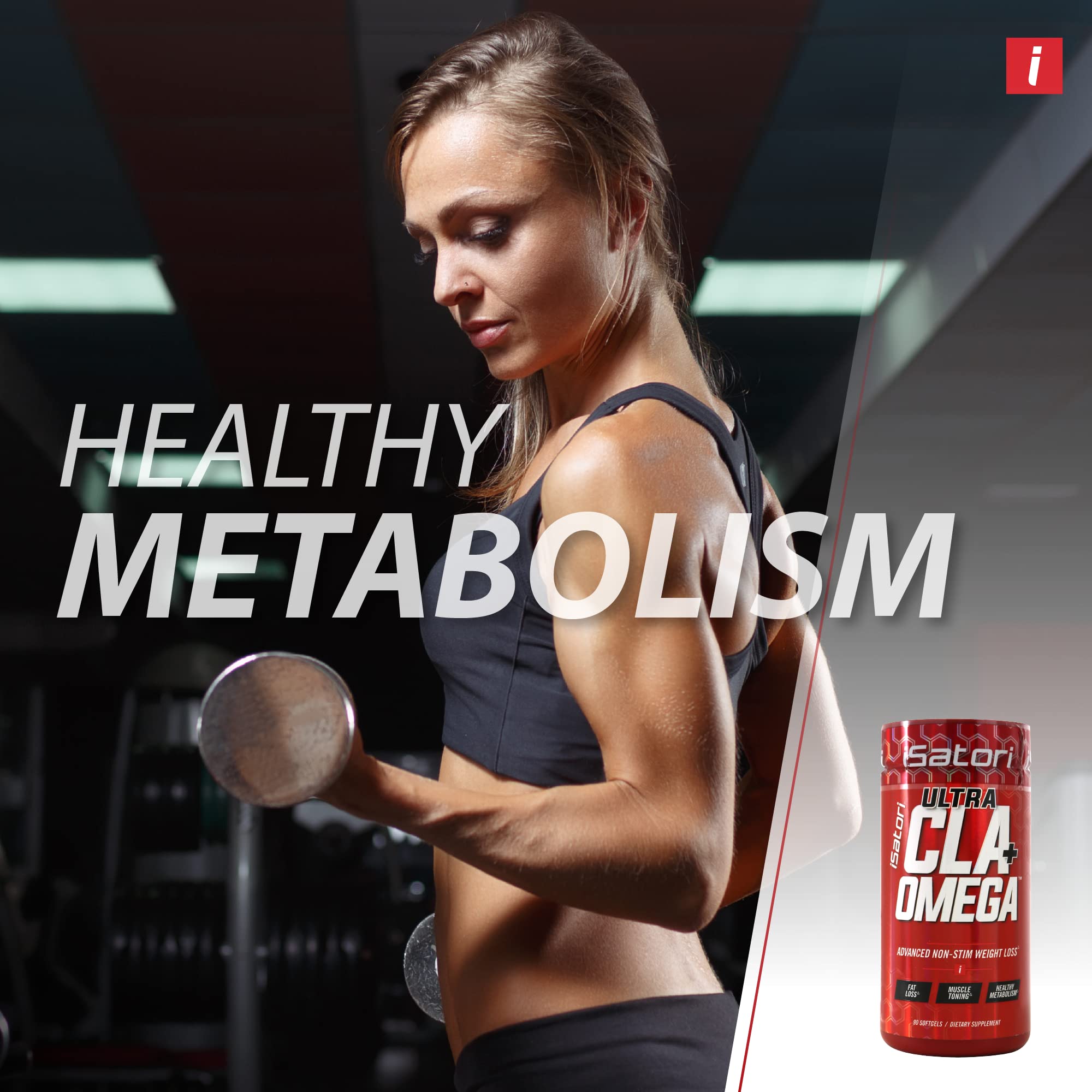 iSatori Ultra CLA Omega 3 6 9, Natural Weight Loss Fat Burner, Muscle Toner with Conjugated Linoleic Acid, Omega 3 Fish Oil & Safflower, Stimulant-Free, 90 Softgels