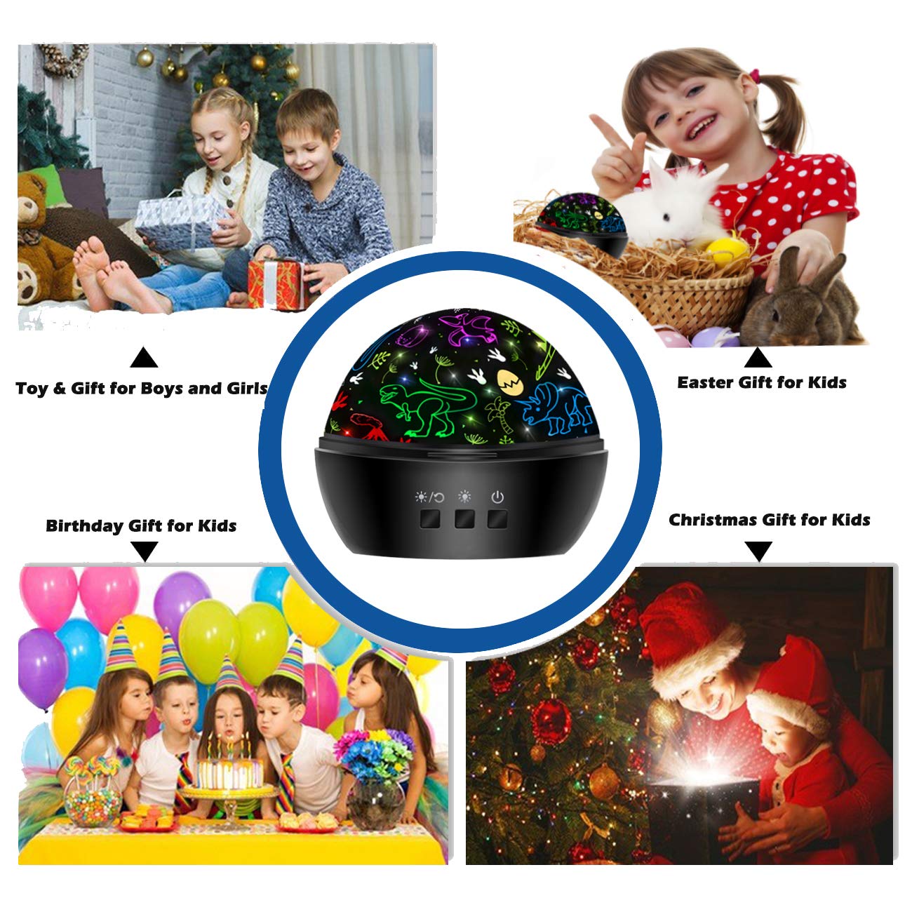 Dinosaur Night Light for 3-8 Year Old Boys,Dino 2 in 1 Projection for 2-10 Year Kids,Boys Girls Gifts,Suitable for Chirstmas Xmax Easter Birthday