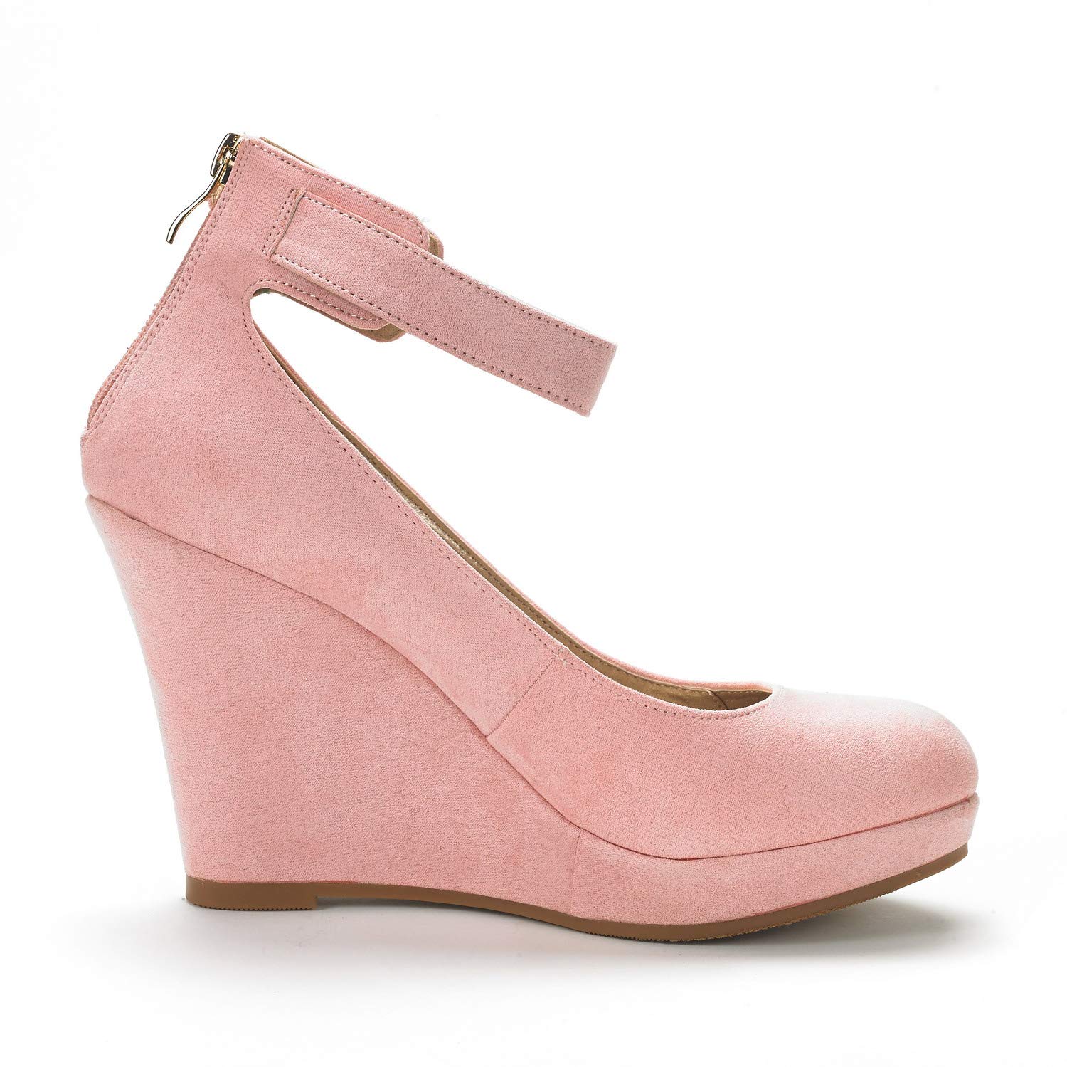DREAM PAIRS Women'sAsh-22 Pink Mary Jane Round Toe Platform Fashion Wedges Pumps Shoes Size 7 US - Image 4