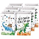 WERNNSAI Watercolor Dinosaur Party Favor Bags - 16 Pack Dinosaur Birthday Party Goodies Bag for Boys Kids Dino Birthday Favors Dino Candy Treat Bag with Handle for Baby Shower Celebration Supply