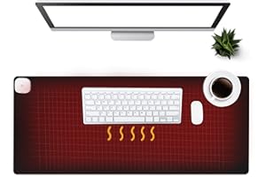 GIAMBWA Warm Desk Pad, Office Desk Mat,3 Speeds Touch Control Warm Big Mouse Pad, 31" x 13" Extended Edition Gaming Mouse Pad, Foot Warmer Pad (Black)
