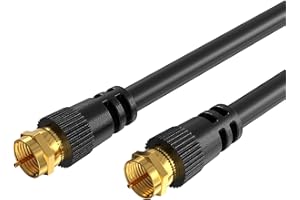 Cables Direct Online Coaxial Cable 10FT Black Coax RG6 Male F Type Extension Wire Digital Audio Video for Indoor and Outdoor Satellite Dish Cable TV Antenna