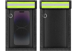 yaokvide 2 Pack Faraday Bags for Phones & Car Keys, Cell Phone Signal Blocking Pouch, Anti-Tracking Anti-Theft EMP Bag, Fireproof & Waterproof Faraday Key Fob Protector with Reflective Strip
