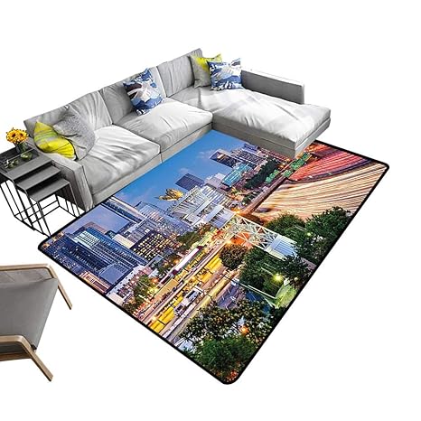 Amazon Com Alsohome Contemporary Synthetic Rug Atlanta
