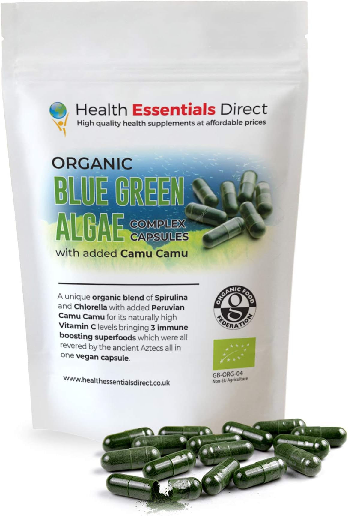 Organic Blue Green Algae Complex -120 Capsules (Immunity, Vitamins, Minerals)