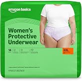 Amazon Basics Postpartum Incontinence Underwear for Women, Maximum Absorbency, Fresh Protection, Bladder Leak Protection, Disposable, XX-Large, Lavender, 14 Count, Packaging May Vary