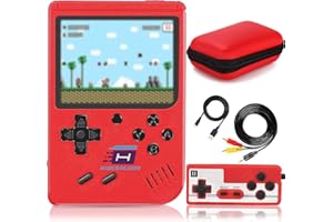 HIDERACOON Retro Handheld Game Console, Mini Arcade Machines Built-in 400 Classical FC Games, Portable Handheld Video Games for Kids and Adult, Gameboy Console Box Support TV Output. (red)