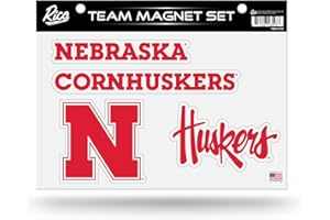 Rico Industries NCAA Nebraska Cornhuskers Team Magnet Set 8.5" x 11" - Home Décor - Regrigerator, Office, Kitchen