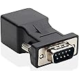 LM YN DB9 RS232 COM Male Port to RJ45 Female Connector Card DB9 Serial Port Extender to LAN CAT5 CAT6 RJ45 Network Ethernet Cable Adapter