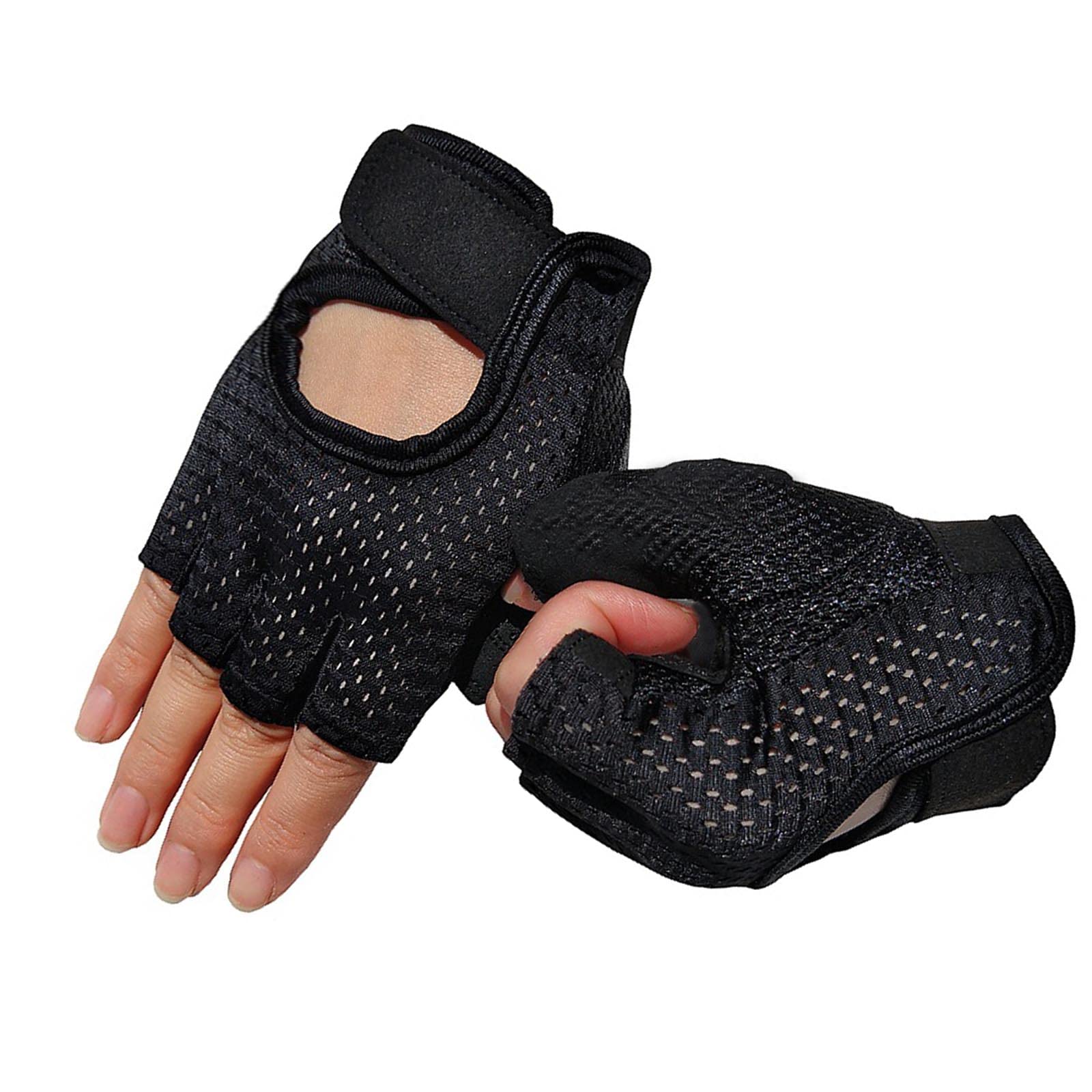 GWAWG 1 Pair Gym Gloves with Wrist Strap Elastic Back Mesh for Full Palm Protection, Lightweight Breathable for Women weightlifting, Home Gym, Cycling, Mountaineering, outdoor sports