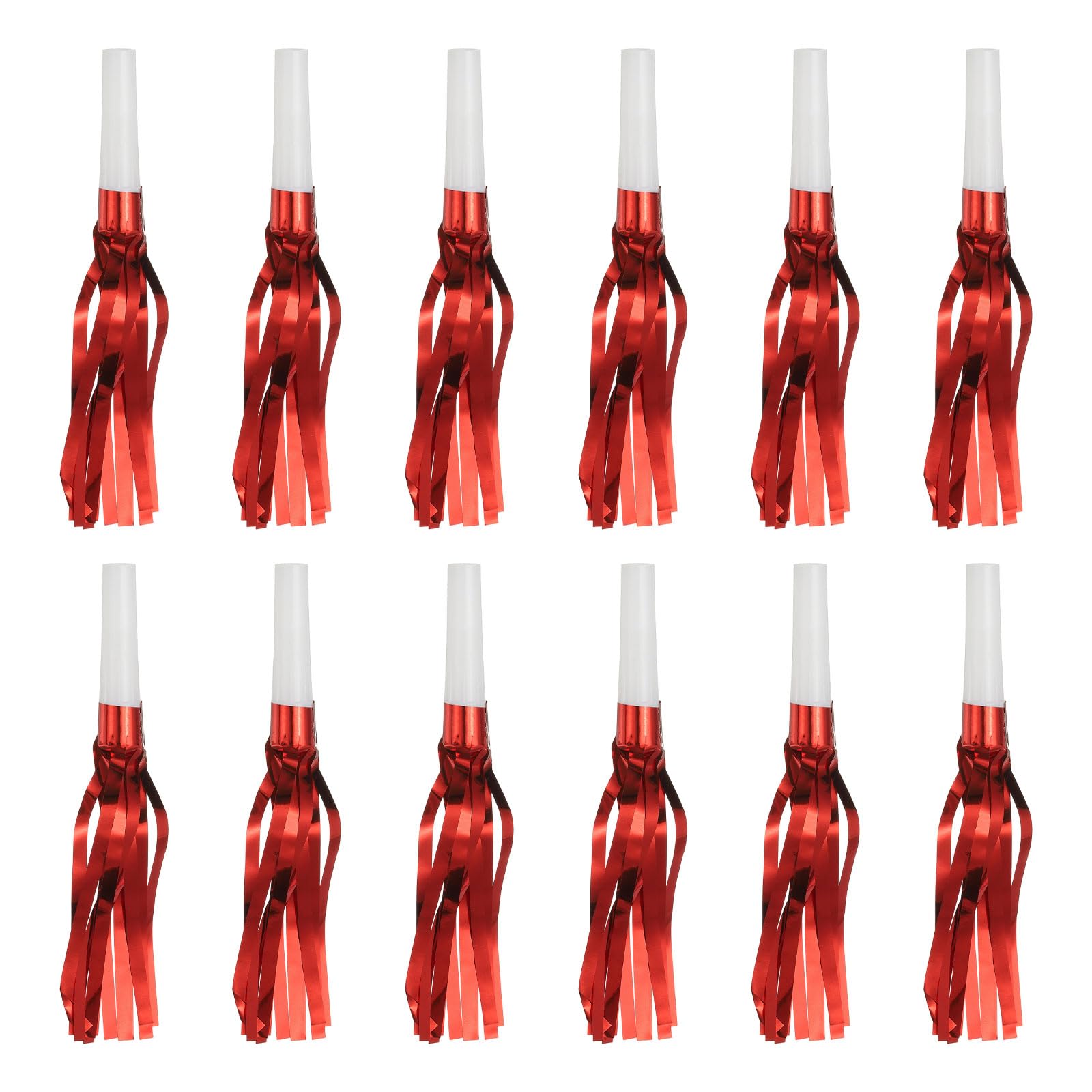sourcing map 102 Pcs Fringed Noise Makers, Metallic Fringe Party Blowers Party Favors for Sports Events Birthday Parties Graduation Ceremonies Christmas New Year Gift Decorations, Red