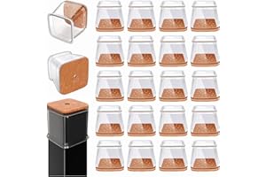 Chair Leg Floor Protectors Square for Hardwood Floors Silicone Covers to Protect Wood Tile Floors Scratches Felt Pads Furnitu