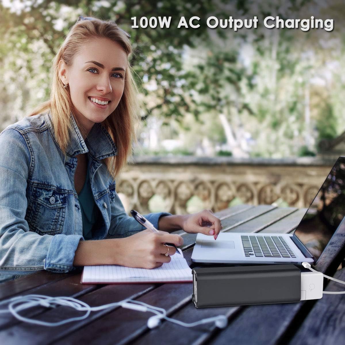 AC Outlet Portable Laptop Power Bank, Universal 31200mAh 100W Travel ...