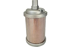 BOUNETIM M00 Air Compressor Muffler 3/8" NPT Male, Air Exhaust Silencer for Compressor Dryer Compressed Air Equipment and Systems, Single Chamber 145 PSI