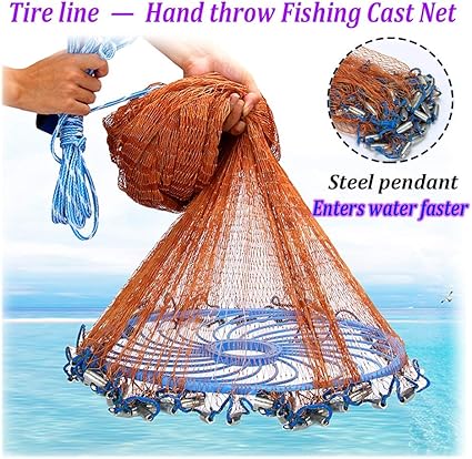 throwing a cast net with a ring