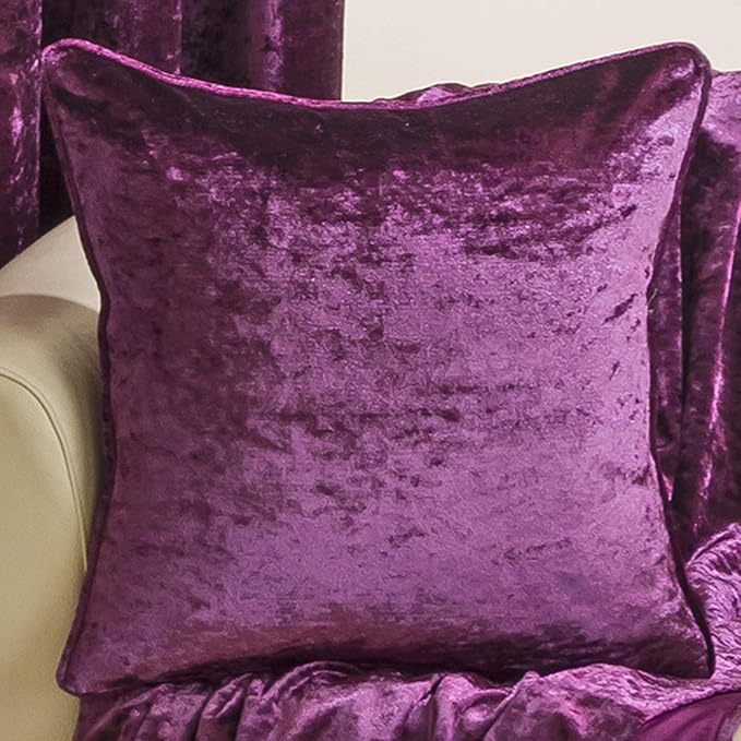 Plum Crushed Velvet Soft Touch Single Cushion Cover 18" x 18