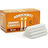 Manischewitz Shabbat Candles 72 Count | Burns for 3 Hours, Fits Standard Candlestick Holders, Perfect for Shabbos and Holidays