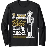 Pabst Blue Ribbon Retro Bartender Long Sleeve T-Shirt