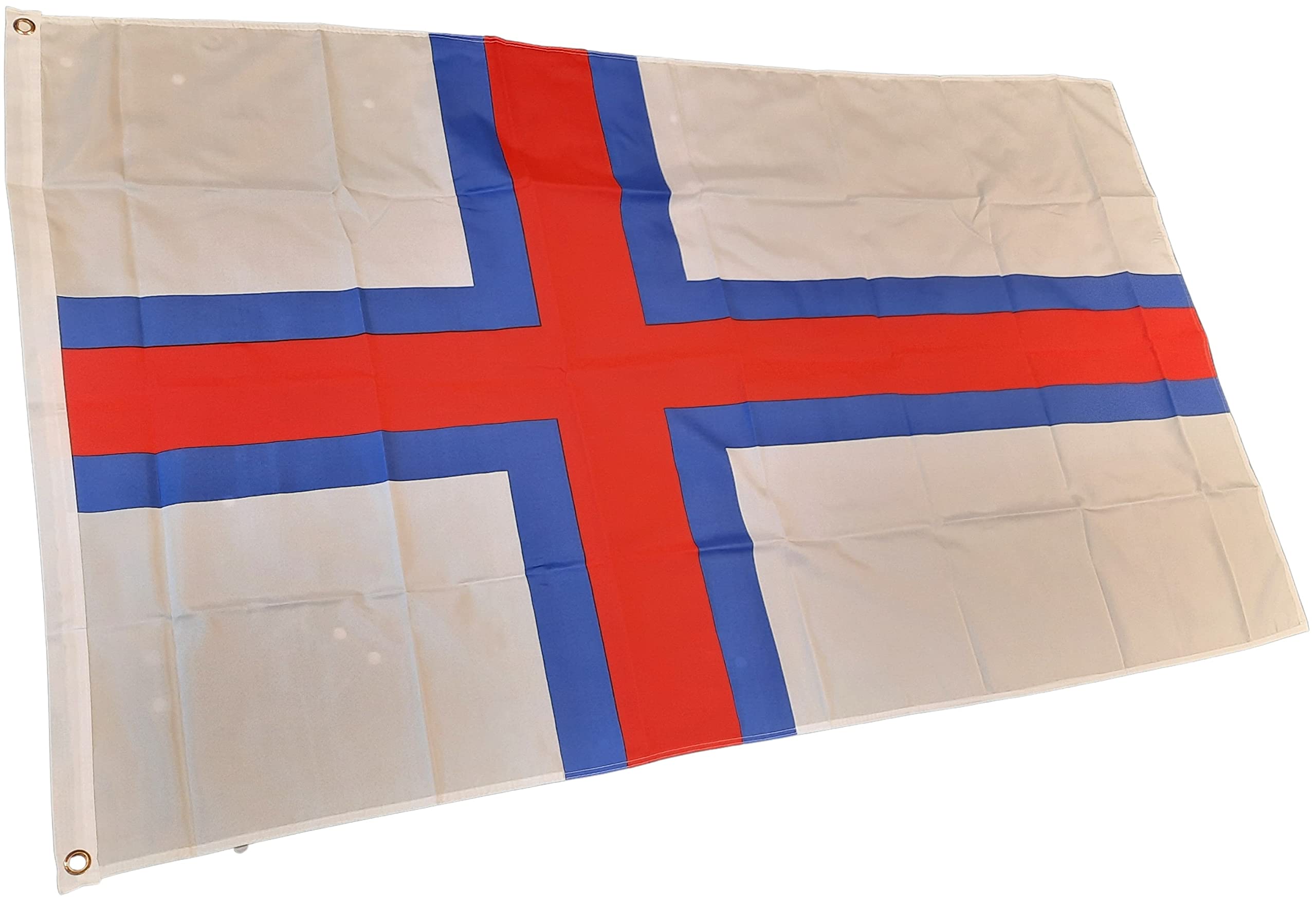 NWFlags Faroe Islands Flag 5ft x 3ft 75d Premium Polyester Suitable For Flagpoles | Strong Polyester 5x3 foot material Faroes flag with Eyelets