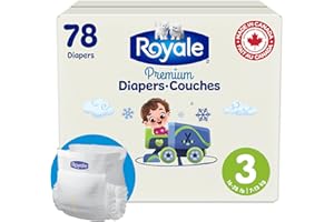 Royale Premium Diapers, Size 3 (16-28 lb), 78 Count, Disposable Baby Diapers