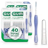 GUM Proxabrush Go-Betweens Micro Tight Brushes, 10 Count (4 Pack) | Triangular soft bristles, Nylon-coated wire safe for braces &amp; implants, Reusable with breathable travel cap, 10 days of use