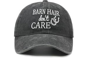 Waldeal Barn Hair Don’t Care Hat for Women, Vintage Washed Adjustable Baseball Cap for Horse Lover