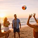 SHATCHI 2 Pcs 16 Inch Rainbow Inflatable Beach Ball Multicolor Pool Toy view 8
