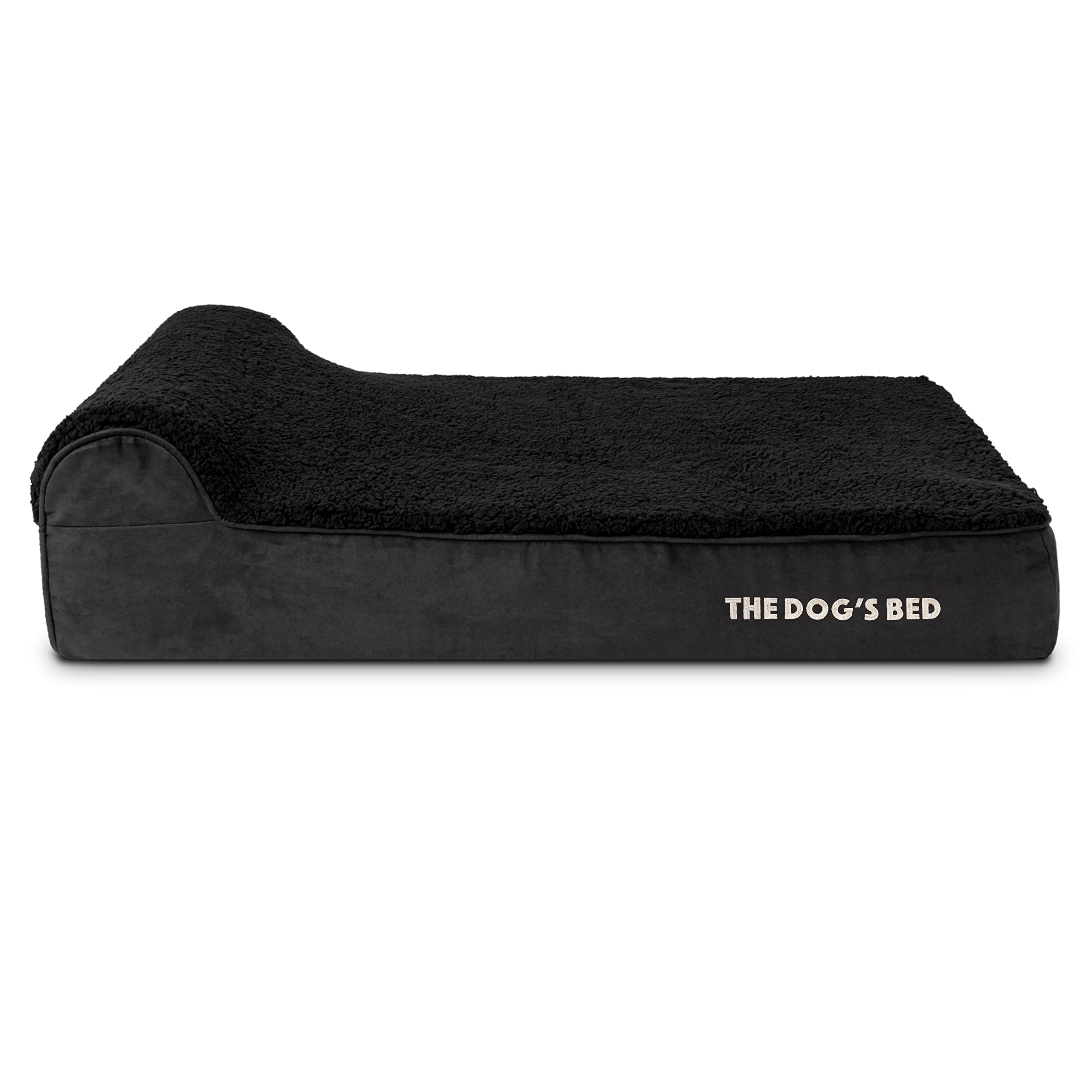 The Dog’s Bed Cover – Replacement Cover, Black Plush, Large, 15cm