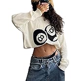 Verdusa Women's Cozy Pullover Sweaters Winter Clothes Funny Pullovers Trendy Knit Tops Streetwear