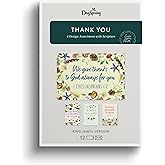 DaySpring - We Give Thanks - 4 Nature Design Assortment with Scripture - King James Version - 12 Thank You Boxed Cards & Envelopes (U0061)