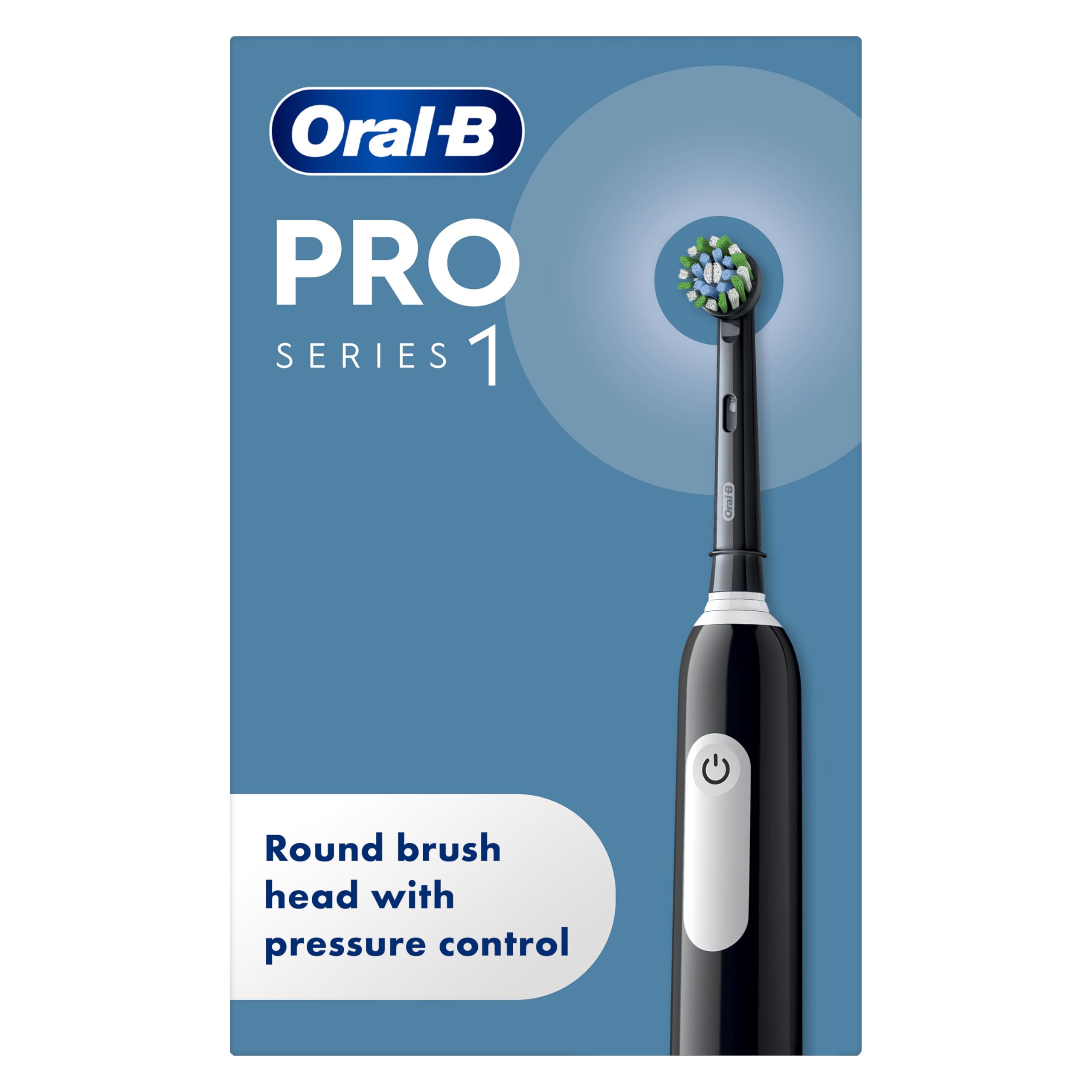 Oral-B Pro 1 Electric Toothbrush For Adults, Oral B Electric Toothbrushes Adults, With 3D Cleaning, 1 Toothbrush Head, Gum Pressure Control, 2 Pin UK Plug, Black