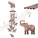 Elephant Wind Chimes Outdoor Elephant Gifts for Women/Men/Mom/Grandma/Wife Birthday Gifts Memorial Gift Metal WindChimes for Outside/Indoors, Home, Lawn, Porch, Patio, Garden Decor, Yard Decorations