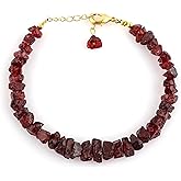 CRYSTALINES Genuine Raw Gemstone Bracelet, Handmade Bohemian Jewelry, Rough Stone Gold Plated Bracelet, Chakra & Healing Crystals, Christmas Gift for Her (Size.7+1inch)