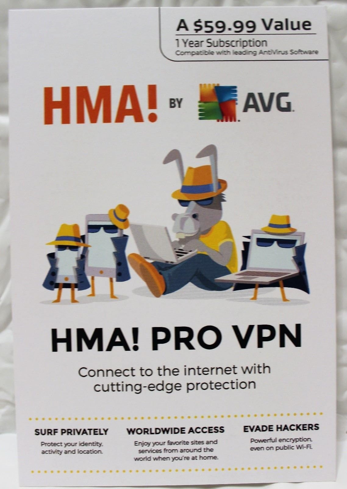 AVG HMA Pro VPN - 3 Devices / 1 Year (activation card)