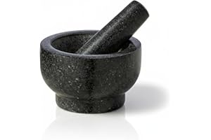 Lagostina Natural Granite Hand Mortar And Pestle, Manual Grinder, Perfect Crushing Herbs, Spices, 1.3 Cup Capacity, Durable A