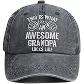 Grandpa Hats for Men, Adjustable Embroidered Wash Cotton Grandfather Birthday Baseball Cap