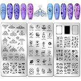 PH PandaHall 3pcs Tarot Nail Art Stamping Plate, 63 Pattern Fantasy Moth Nail Stamper Fantasy Elements Nail Stamping Plate Print Nail Stencils Stainless Steel Nail Image Plates for Nail Art Design