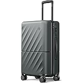NINETYGO Carry On Suitcase, 20 Inch Carry-On Luggage with Double Spinner Wheels, Anti-Burst Zipper, Hard Case PC Suitcase Carry On, Lightweight Travel Luggage, TSA Approved (Slate Grey, Hudson)