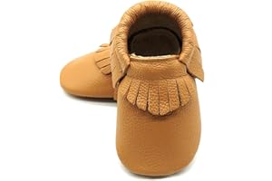 OWLOWLA Baby Moccasins Soft Sole Leather Baby Shoes Infant Toddler Pre-Walker Shoes Baby Boy Girl