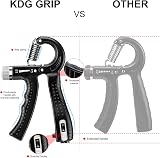 KDG Hand Grip Strengthener 2 Pack Adjustable 5-60 KG Forearm Exerciser Black view 3