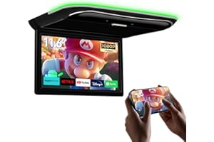 XTRONS Android Car Overhead Player 11.6 Inch Wide IPS Screen Car Roof Mount Monitor with Built-in Stereo Speakers Flip Down Overhead Car Monitor Support 8K Video, Bluetooth, WiFi, HDMI, USB, IR