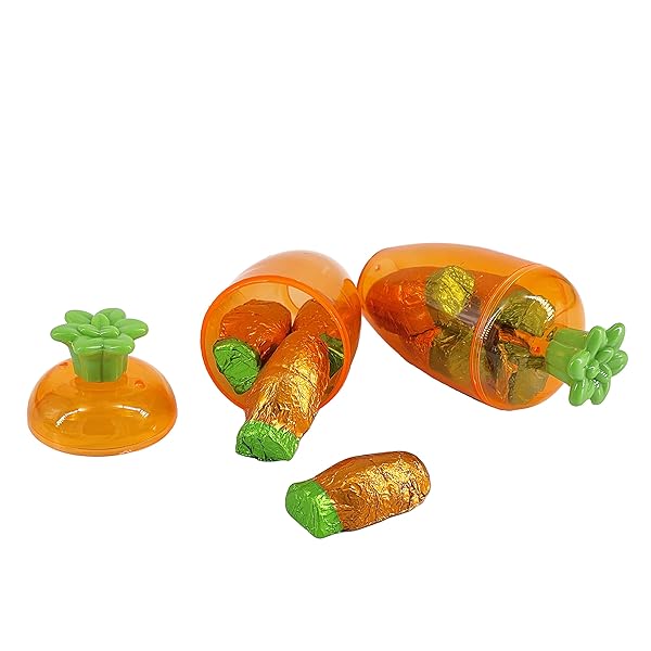 FRUIDLES EASTER CHOCOLATE CARROTS BUNNY RABBIT TREATS MILK CHOCOLATE, INDIVIDUALLY WRAPPED IN ORANGE FOILS, APPROXIMATELY 38 PIECES PER POUND (HALF-POUND)