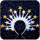 BARTOSI Light Up Star Headband LED Christmas Headbands Xmas Hairbands Holiday Hair Accessories for Women