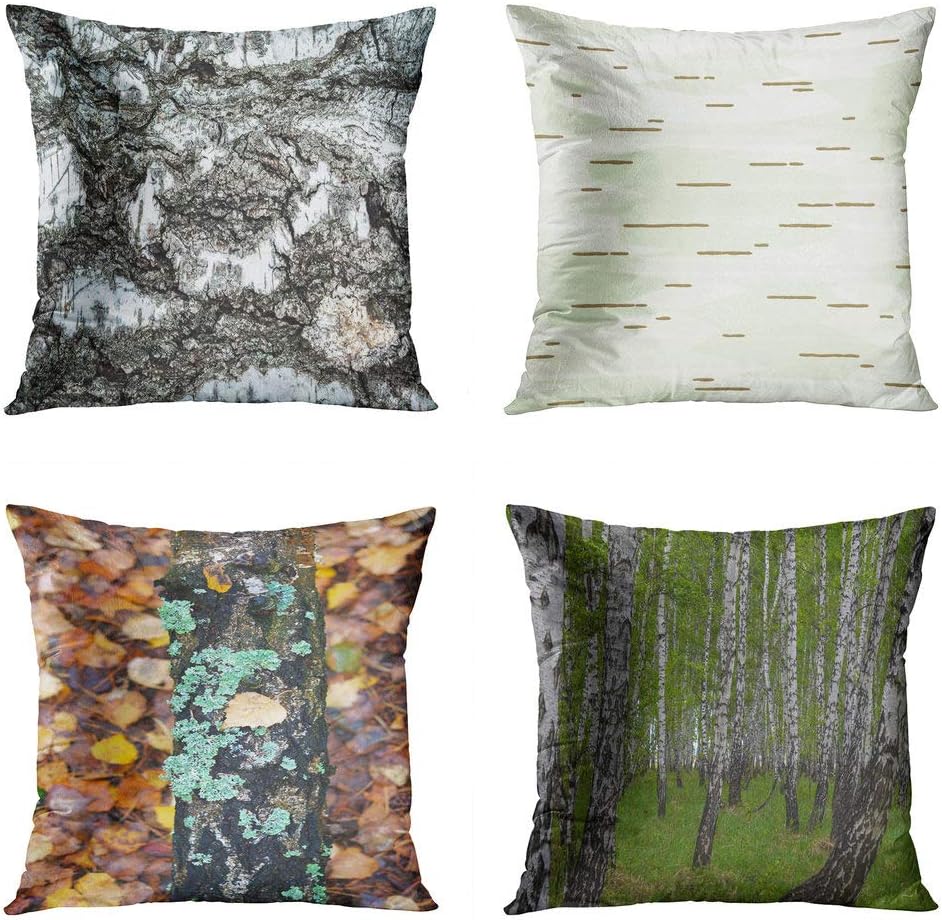 Vooft Set of 4 Throw Pillow Covers Square 16 x 16 Inch