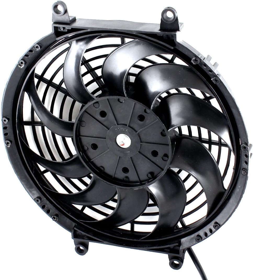 Amazon uxcell カー冷却ファン オートカーエアコンの冷却ファン プラスチック 金属 ブラック DC 24V 7A 10ブレード