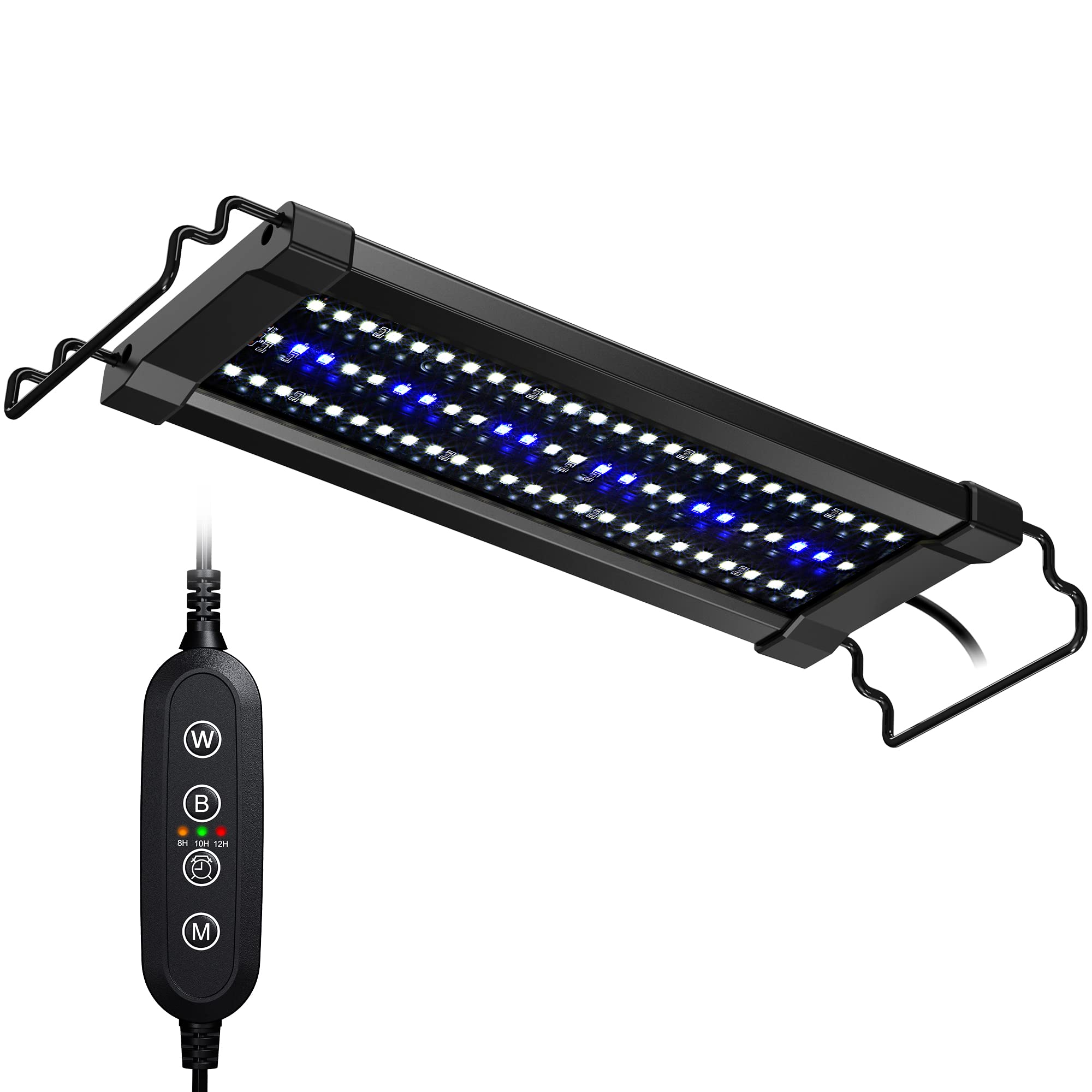 Photo 1 of NICREW ClassicLED Gen 2 Aquarium Light, 11 Watts, Dimmable LED Fish Tank Light with 2-Channel Control, White and Blue LEDs, Size 12 to 18 Inch