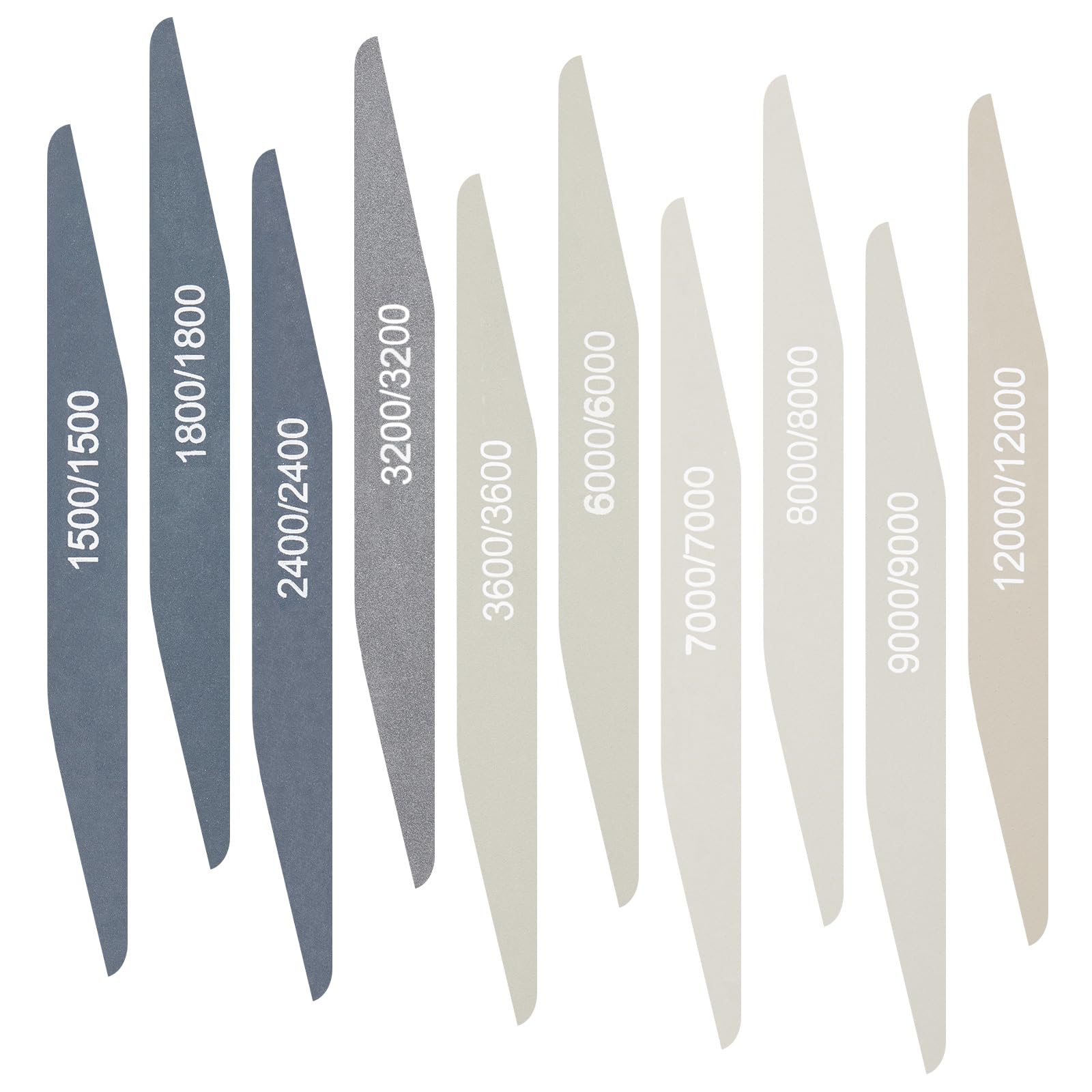 Honoson 10 Pcs Sanding Sticks for Plastic Models Polishing Stick Buffing Sanding Sticks for Assorted Grits Crafts Metal Wood Sandpaper Tools(High Grits Rating,Double Angle Shape)