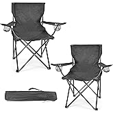 WEIDIORME 2 Pack Camping Chairs for Adults & Teens, 250LBS Capacity Foldable Portable Lightweight Chairs with Carry Bag, Compact Design for Camping, Beach, Picnics, and Outdoor Events