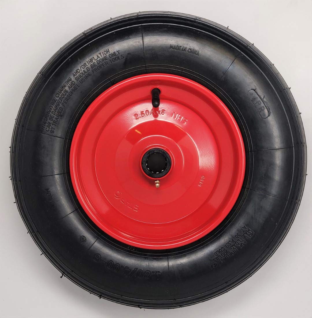 BITS4REASONS SMOOTH ROLL 8 INCH STEEL WHEEL 25MM BEARING (CHECK YOUR SIZE) 4.80/4.00-8 PNEUMATIC MULTIPURPOSE HEAVY DUTY BOAT TRAILER WHEELBARROW LAUNCH TROLLEY 15 INCH 385MM OD WHEEL MAX LOAD 300LBS