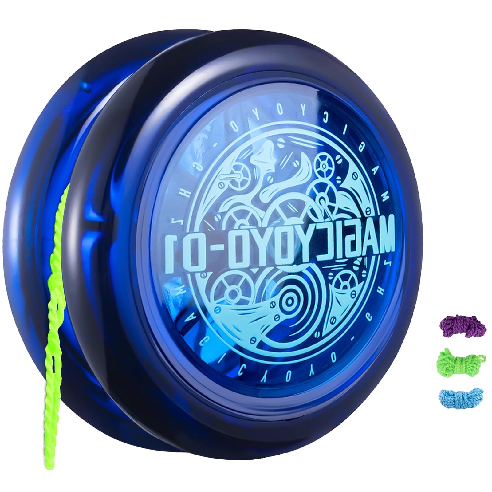 Looping Yoyo Responsive Yo Yo for Kids Beginners, Starter Yo-yo 2A Loop Yo yo Easy to Play Basic String Tricks (D1 Blue)